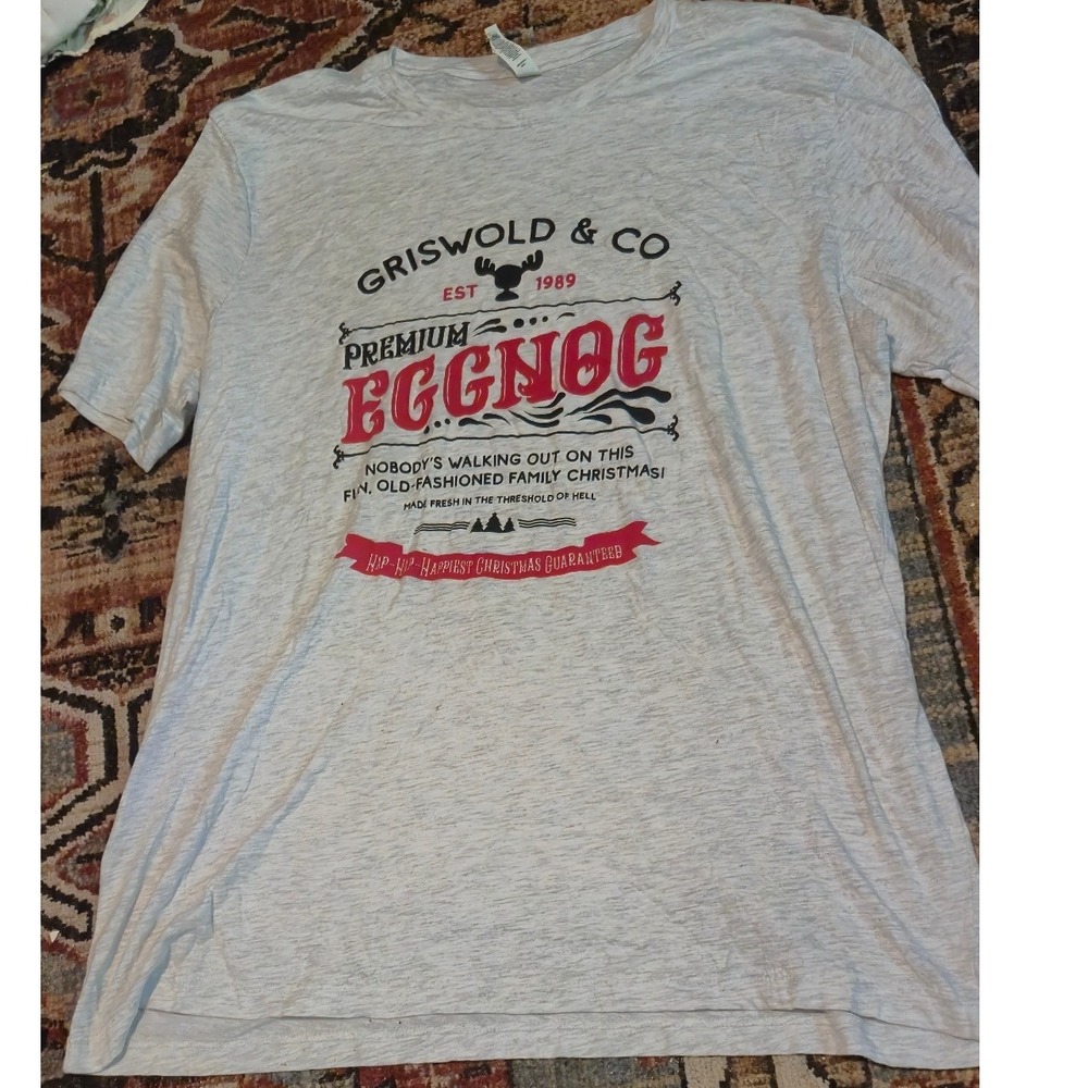 Christmas Vacation Griswold & Co Premium Eggnog Graphic T-Shirt Heather Grey 2XL